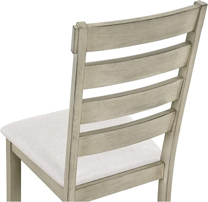 Merax LUMISOL Kitchen Table Set for 4, Wood 5 Piece Dining Table Set Kitchen Island Set with 2 Tier Storage Shelves Farmhouse Kitchen Set with Padded Chairs (Beige, 5 Piece)