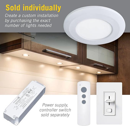 Armacost Lighting Wafer Thin LED Puck Light, Warm White Light (2700K), Polished Chrome Finish 204410