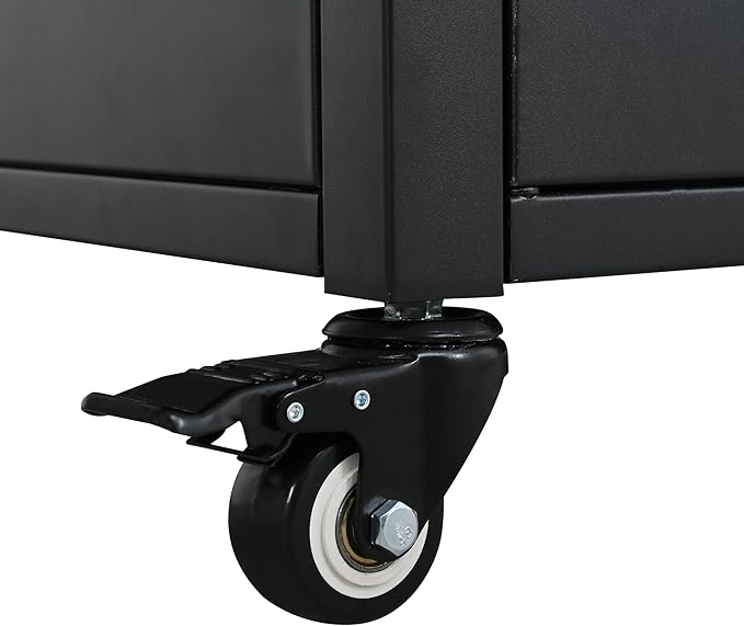 JIJIWANG 73.8" Outdoor Kitchen Island with Stainless Steel Top and Foldable Table, Kitchen Island with Trash and Spice Rack, BBQ Cart with Wheels for Backyard, Patio, Black