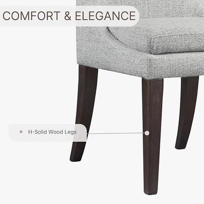 KISLOT Upholstered Dining Chairs Modern Sidechair Performance Fabric High Back Armlesschair for Diningroom Kitchen,Light Grey,Set of 2(1 Box)