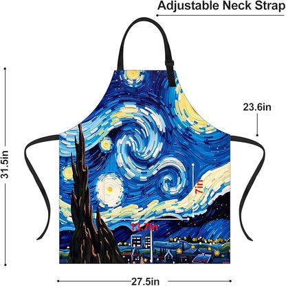 Apron Adjustable Waterproof with Two Deep Pockets Wowen men for Summer BBQ Pool Parties & Resorts
