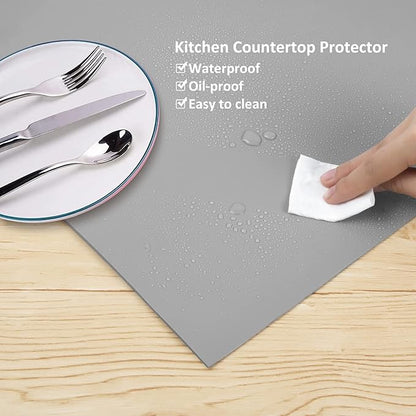 Silicone Mat Heat Resistant Mats for Countertop, Multipurpose Large Silicone Mats for Crafts Kitchen Workbench Size 48x24 inches Thick 2mm,Rolled Package,Grey