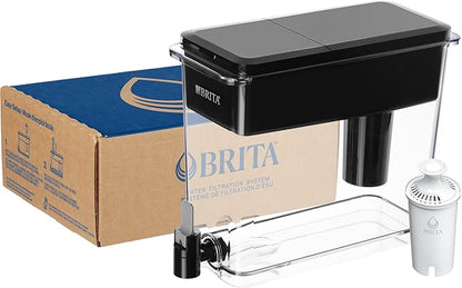 Brita Extra-Large 27-Cup Water Filter Dispenser with Standard Filter, WQA NSF/ANSI Certified, Removes Chlorine Taste & Odor, Reduces Zinc Copper & Mercury, BPA-Free, 1 Filter Included, Lasts 2 Months