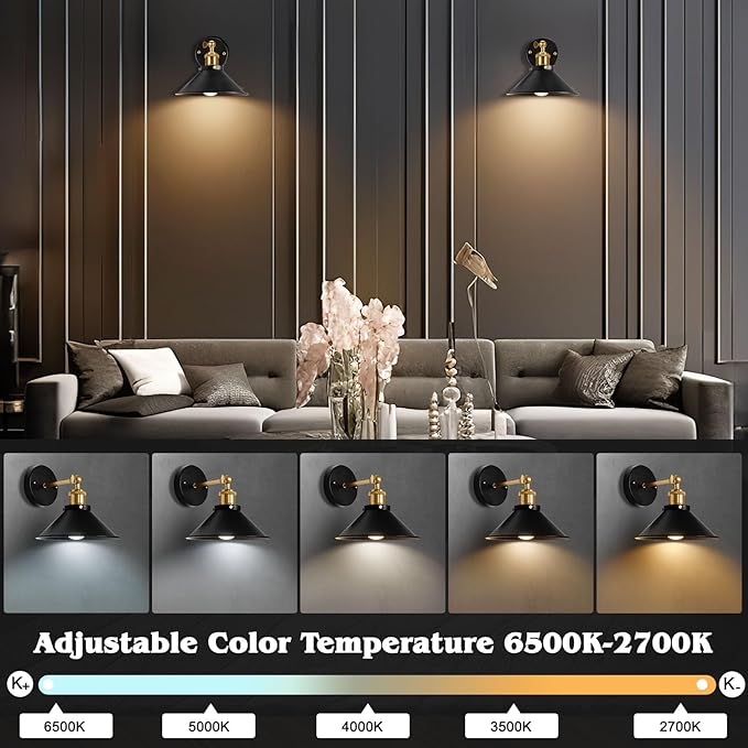 Battery Operated Wall Sconces Set, Wireless Wall Sconces with Dimmable Remote Control, USB Charging, Warm White/Natural White/Daylight/RGB, Wall Lighting for Bedroom, Living Room, Entryway