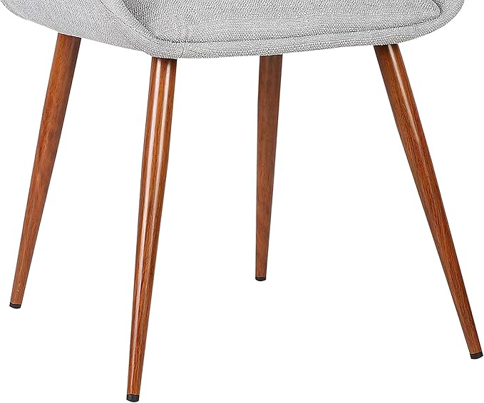 Armen Living Panda Mid-Century Dining Chair Walnut Finish and Gray Fabric