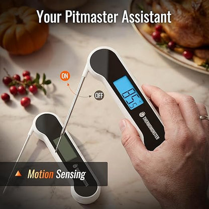 0.5 Sec Instant Read Meat Thermometer Digital with ±0.5℉ Precision, Food Thermometer for Cooking Kitchen Gadgets, Oven Grill Candy BBQ Essentials Accessories, Gifts for Him Dad Men Birthday, White