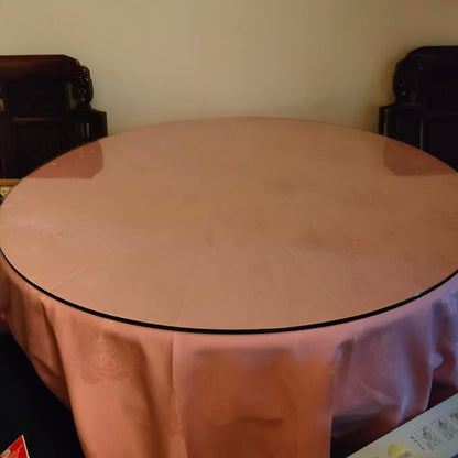 44" Round Tempered Glass Table Top, Clear Surface Flat Polished Edge for Furniture Protection Patio Dining Coffee End Tables (44 inch)