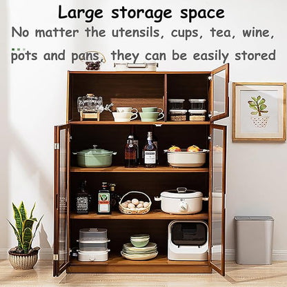 JSDMBD Kitchen Storage Cupboard, Pantry and Freestanding Cabinets, Dustproof and Easy to Clean, Kitchen Island for Spices, Pots and Pans, Storage Shelf for Kitchen, Living Room and Dinning Room