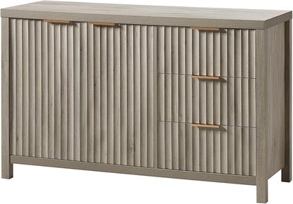 OAKHAM HOME Oxford Fluted Storage Sideboard Large Buffet with Adjustable Shelves, Multifunctional Accent Console Cabinet for Living Room
