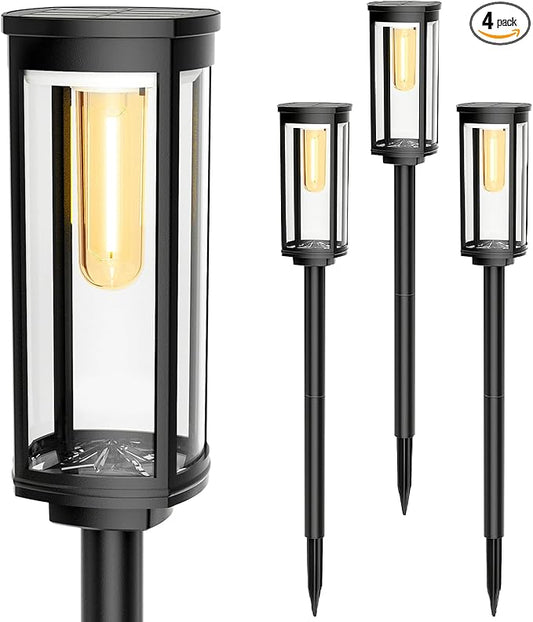 COXSENI Solar Pathway Lights Outdoor 4 Packs, Bright Solar Path Light Outside Waterproof, Solar Garden Decorative Solar Powered Landscape Lights for Walkway Driveway Lawn Patio Sidewalk Yard Decor
