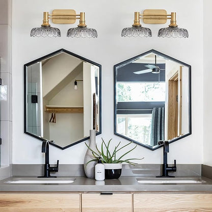 2 Light Bathroom Vanity Lights Grey Glass Lampshade Wall Sconces for Kitchen Dining Room Bedroom Hallway