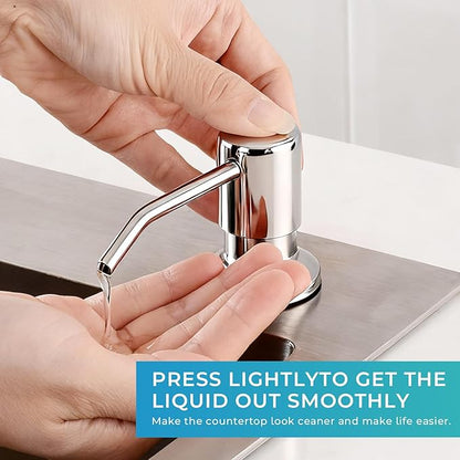 Pull Down Kitchen Faucet with Soap Dispenser - Polished Chrome Single Handle Kitchen Faucets, High Arc Stainless Steel Pull Out Kitchen Sink Faucet with Deck for RV Laundry Farmhouse Bar