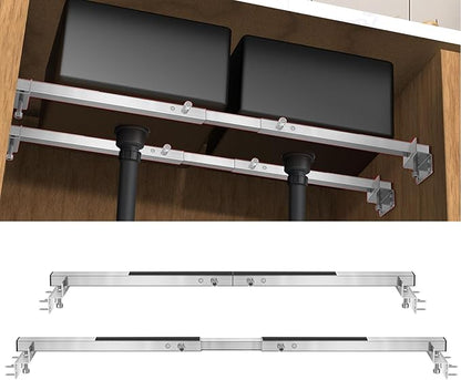 Qualward Undermount Sink Supports Brackets,Adjustable Undermount Sink Support, Stainless Steel Installation Kit for Undermount Kitchen Sink (20-55 inches)
