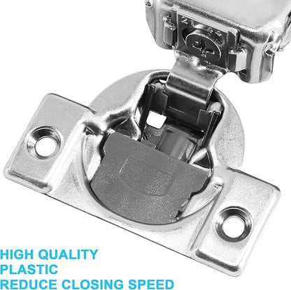 1 Inch Overlay Soft Close Cabinet Hinges, 2 Pack Slow Soft Close Hinges for Kitchen Cabinets Satin Nickel Hidden Self Closing Kitchen Cabinet Hinges for Cupboard, Silver