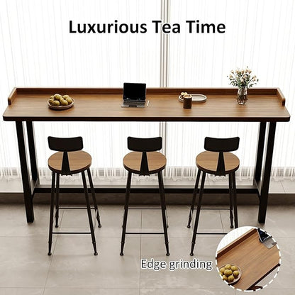 Rustic Bar Height Table - Long Narrow Counter Table for Kitchen, Living Room, Coffee Shop & Small Spaces - Tall Island Table, Perfect for Foyers & Window Areas -