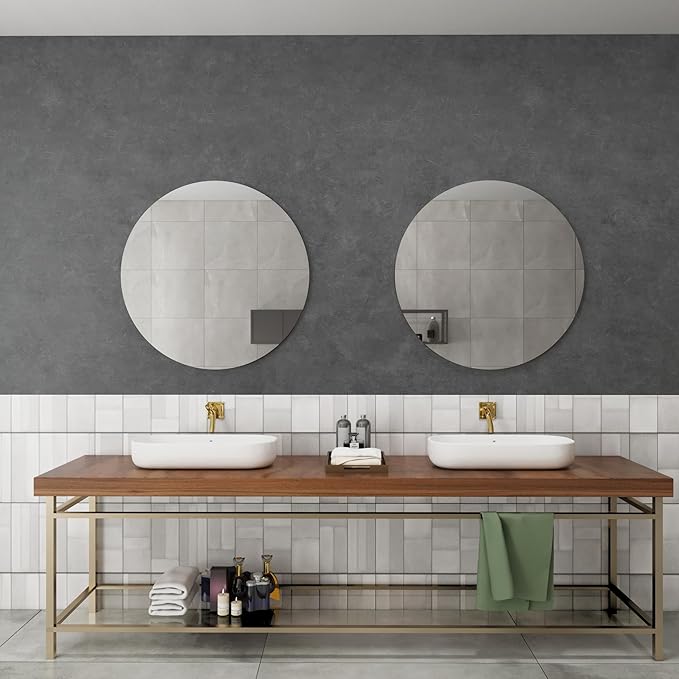 3yecao 31"×157" Big Roll Extra Wide Thick Dark Blue Grey Concrete Wallpaper Peel and Stick Waterproof Glossy Gray Concrete Contact Paper Vinyl Adhesive Cement Sticker for Bedroom Living Room Walls