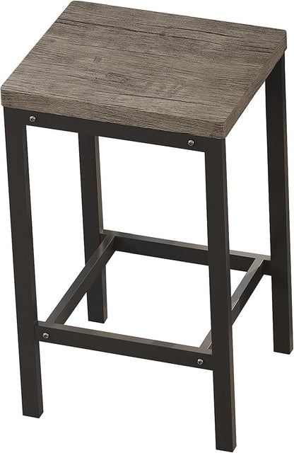 Merax 4-Piece Counter Height Extra Long Dining Table Set with 3 Stools and Footrest, Modern Design Kitchen Dining Table, Pub Table, Long Dining Table Set, Brown Gray