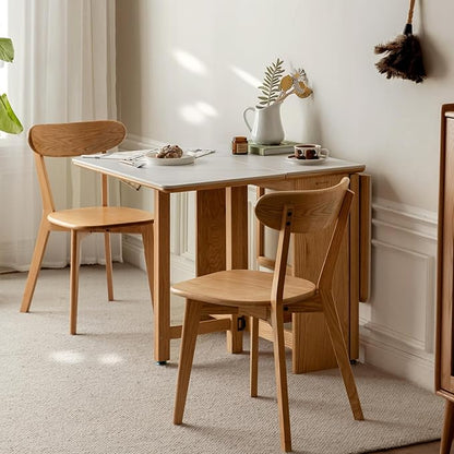 Dining Chairs Set of 2 - Solid Oak Wood, 400 lb Heavy Duty Capacity, Ergonomic Curved Back for Kitchen Table, Dining Room & Home Office, Easy Assembly