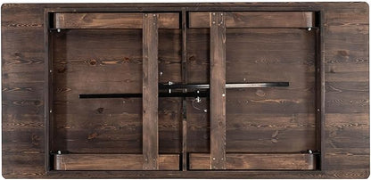 Flash Furniture HERCULES 7' x 40" Rectangular Antique Rustic Solid Pine Folding Farm Table, Mahogany