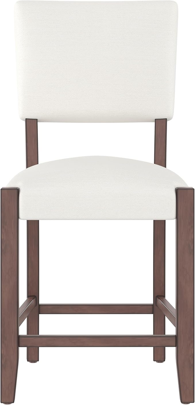 Bar Stools Set of 4, 40.4" Counter Stools with Back, Linen Upholstered Bar stools with Solid Wood Legs Bar Chairs for Kitchen Island Dining Room, Beige(4 Chairs)