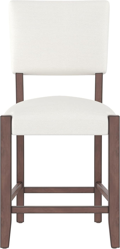 Bar Stools Set of 4, 40.4" Counter Stools with Back, Linen Upholstered Bar stools with Solid Wood Legs Bar Chairs for Kitchen Island Dining Room, Beige(4 Chairs)
