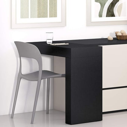 Mobili Fiver, Evolution Dining Table 35.4 x 15.7 in, Ashwood White with One Leg, Made in Italy