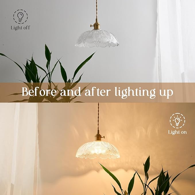 Hanging Lamp,9.8 Inch Pendant Lights Kitchen Island Braided Cord Hanging Pendant Light Flower Lampshade Vintage Hanging Lamp Farmhouse Living Room Bedroom