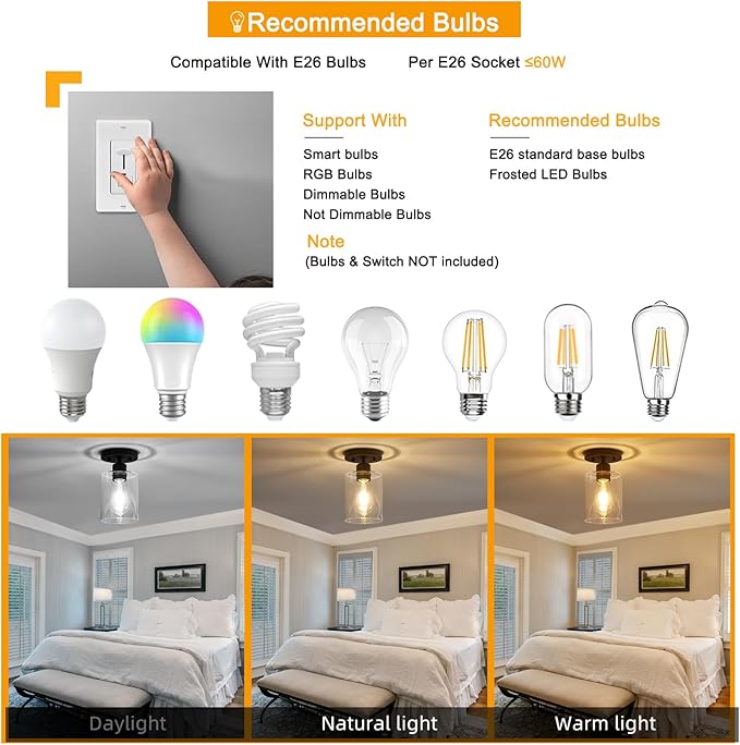 YYT Black Hallway Light Fixtures Ceiling 1-Light Semi Flush Mount Ceiling Light Small Kitchen Cieling Lights Black Hallway Light Fixtures Single Light Fixture with Clear Glass Shade Set of 2