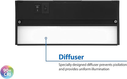 NUC-5 Series 8-inch Black Selectable LED Under Cabinet Light (NUC508SBK