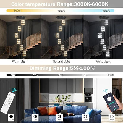 6-Lights Modern Crystal Pendant Lights for Kitchen Island LED Dimmable Glam Pendant Lighting Chandelier for Dining Room Hallway Corner Lamp Black