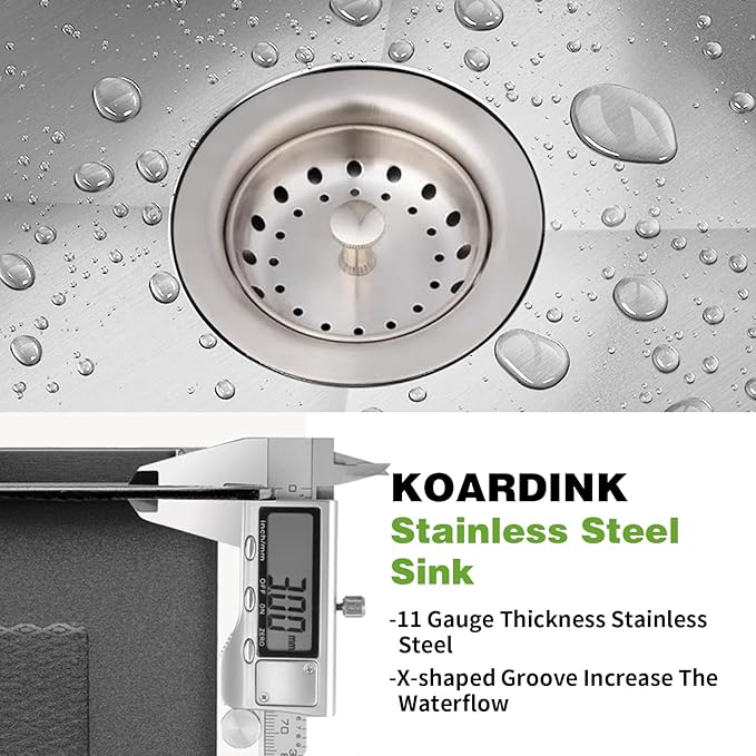 15x17 In Undermount Kitchen And Bar Sink- Stainless Steel Single Bowl Kitchen Sink Modern Drop In Bar Sink With Silicon Mat,Drain Strainer Set Compatibility With Various Kitchen & Bar Style