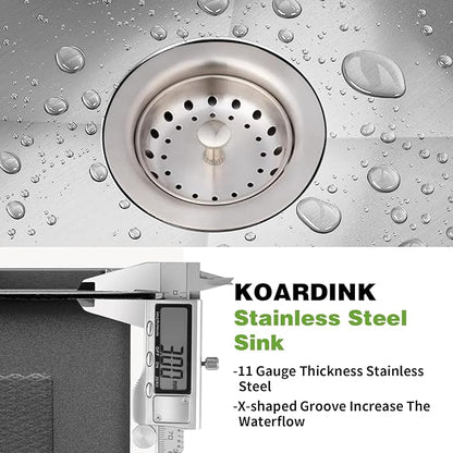 Kitchen And Bar Sink, 22x18 Inch Stainless Steel Drop In Kitchen Sink Modern Single Bowl Topmount Bar Sink Combo-Silicon Mat,Drain Strainer Set Compatibility With Various Kitchen & Bar Style