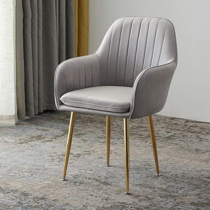 Kitchen Islands Stools Soft Velvet Dining Chair,Cafe Milk Tea Dessert Shop Small Apartment Lounge Chairs (Grey)