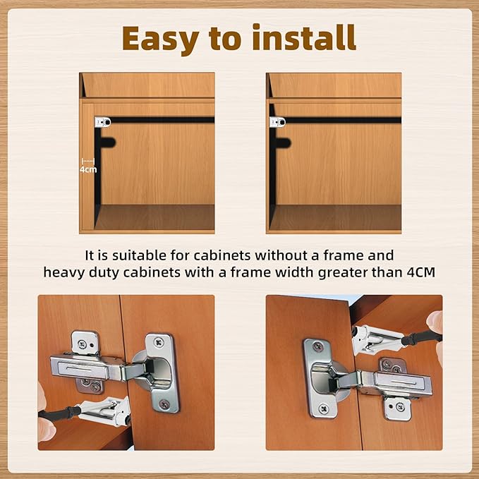 10 Pcs Soft Close Cabinet Door Damper, Soft Close Dampers for Cabinet Doors/Wardrobe/Kitchen/Bookcases, Hydraulic Cabinet Buffer Damper, Silent Door Closing, with self-Closing Mechanism