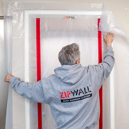 ZIPWALL ZDC - PK6 ZipDoor Commercial Door kit dust Containment, 6 Pack, Clear, 6 Count