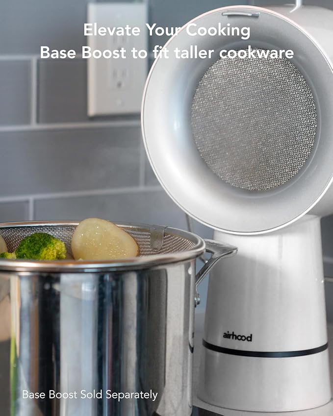 AirHood Wired Range Hood | Portable Kitchen Exhaust Fan with 2 Activated Charcoal Air Filter & Stainless-steel Oil Filter | Easy to Clean - Ideal for Indoor Cooktop Use (Ivory White)