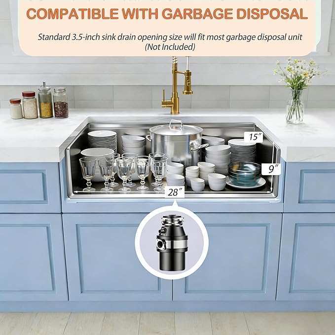 Undermount Kitchen Sink,16 Gauge T-304S Stainless Steel Workstation Sinks with Accessories, 30" x 18" x 10" Large and Deep Single Bowl Kitchen Sink for Home,Kitchen and Outdoor