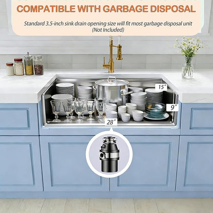 Undermount Kitchen Sink,16 Gauge T-304S Stainless Steel Workstation Sinks with Accessories, 30" x 18" x 10" Large and Deep Single Bowl Kitchen Sink for Home,Kitchen and Outdoor