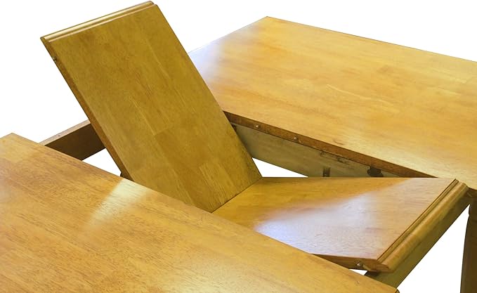Sunset Trading Selections 48-60" Rectangular Extendable Butterfly Leaf Light Oak Wood | Seats 4, 6 Dining Table, 2 Size Expanding Small to Large (PK-TLB3660-LO)