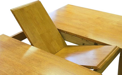 Sunset Trading Selections 48-60" Rectangular Extendable Butterfly Leaf Light Oak Wood | Seats 4, 6 Dining Table, 2 Size Expanding Small to Large (PK-TLB3660-LO)