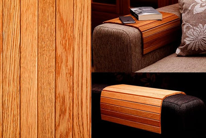 Food Grade Flexible and Foldable Wooden Sofa Armrest Tray - Convenient Dining and Snack Holder for Sofa or Armchair Dining Table Mat |Suitable for Food/Drinks/Snacks/Cup Coaster