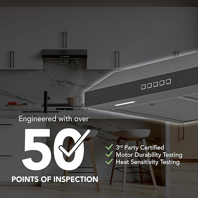 Broan-NuTone 30-Inch Under Cabinet Range Hood, ENERGY STAR, 350 Max Blower CFM, Black Stainless Steel