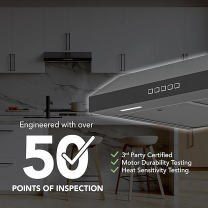 Broan-NuTone 30-Inch Under Cabinet Range Hood, ENERGY STAR, 350 Max Blower CFM, Black Stainless Steel