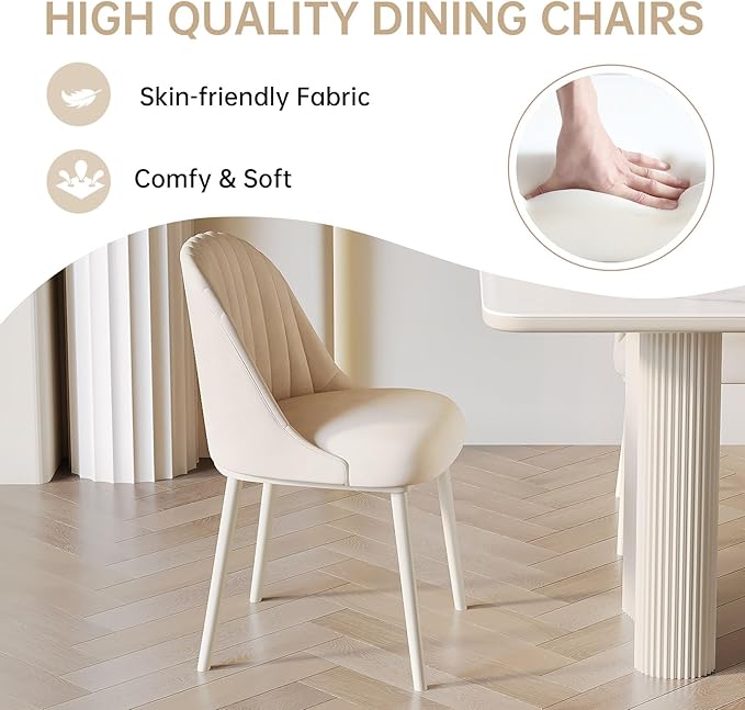 Miuuod 39.37in White Round Dining Table with 4 Chairs,Sturdy Kitchen Desk, Space Saving Coffee Table Set for 2-4 People,Leisure Side Table for Balcony,Center Sofa Table for Small Space