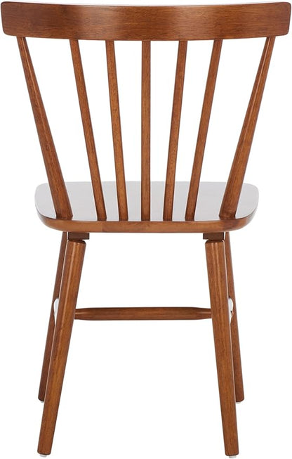 SAFAVIEH Home Collection – Winona Set of 2 Walnut Windsor Farmhouse Dining Chairs, Spindle Back Wood Chairs, Classic Casual Seating (DCH8500G-SET2)