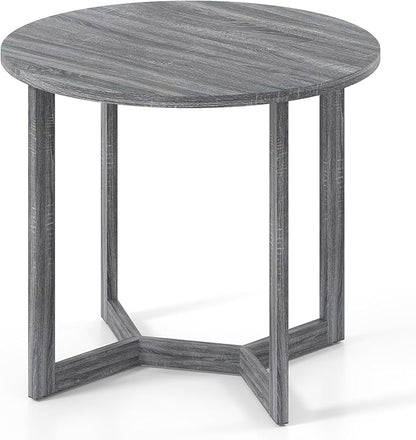 Giantex 36" Round Dining Table for 4, Kitchen Table with Wing-Shaped Base, Wood Grain Tabletop, 220Lbs Capacity, Coffee Tables for Dinette, Dinner, Dining Room, Living Room, Restaurant (Grey)