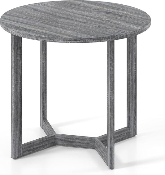Giantex 36" Round Dining Table for 4, Kitchen Table with Wing-Shaped Base, Wood Grain Tabletop, 220Lbs Capacity, Coffee Tables for Dinette, Dinner, Dining Room, Living Room, Restaurant (Grey)