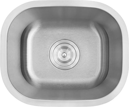 Bar Sink, 14" x 12" x 8" Undermount Kitchen Sink, T-304S Stainless Steel RV Kitchen Sinks, Small Kitchen Sinks With Sink Drain Strainer, Use at Rv, Bar,Outdoor, Laundry and Utility,Bathroom