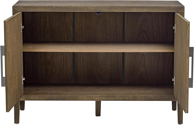 Merax Modern Rustic Wood Buffet Sideboard with Storage Shelf, 2 Doors Coffee Bar Cabinet TV Stand for Bedroom Living Room Dinning Room Kitchen Espresso