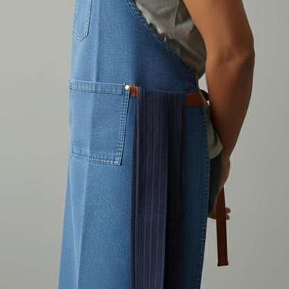 100% Cotton Printed Kitchen Apron with 2 Pockets for Men and Women – Adjustable Chef Apron - Machine Washable